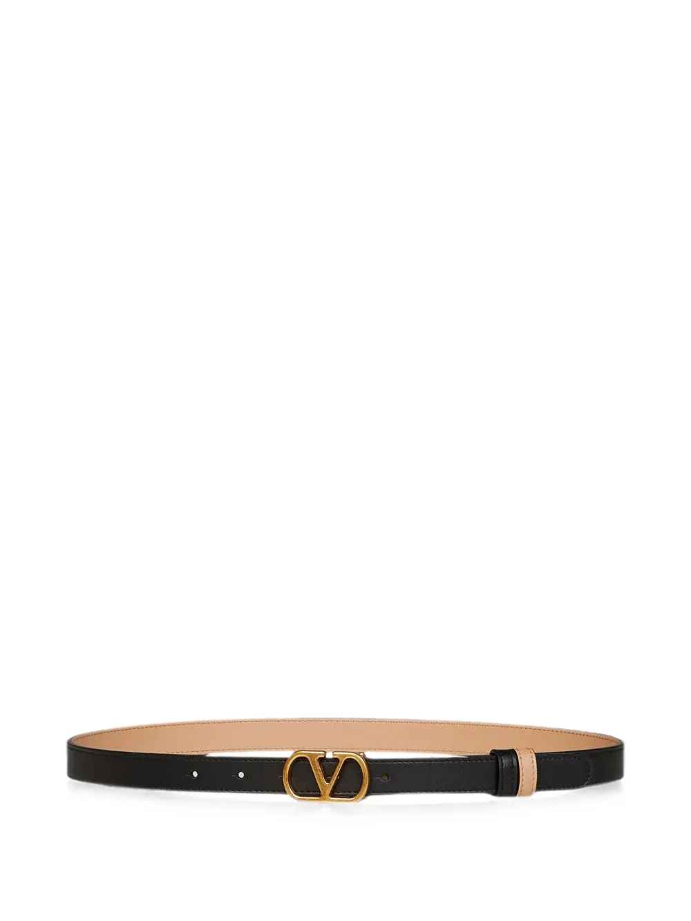 Valentino Garavani VLogo Signature reversible shiny calfskin belt - 20mm / 1.2 In. - Nero