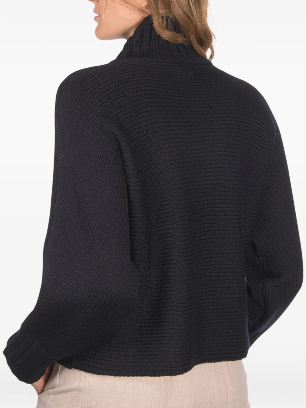 Gran Sasso ribbed-knit roll-neck sweater Blauw