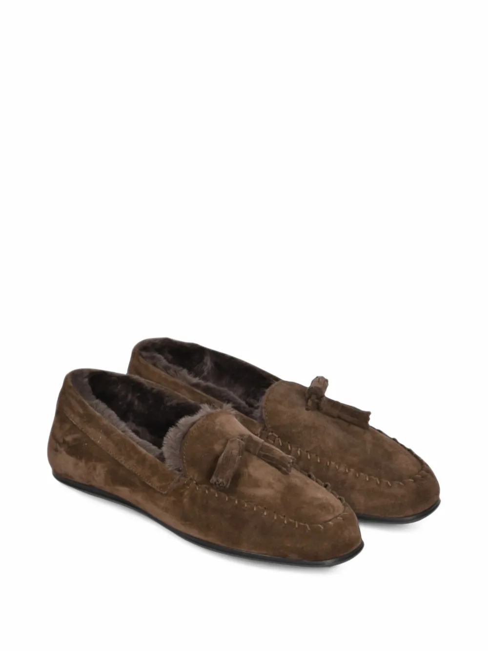 Gran Sasso tassel-detail shearling-lined loafers - Marrone
