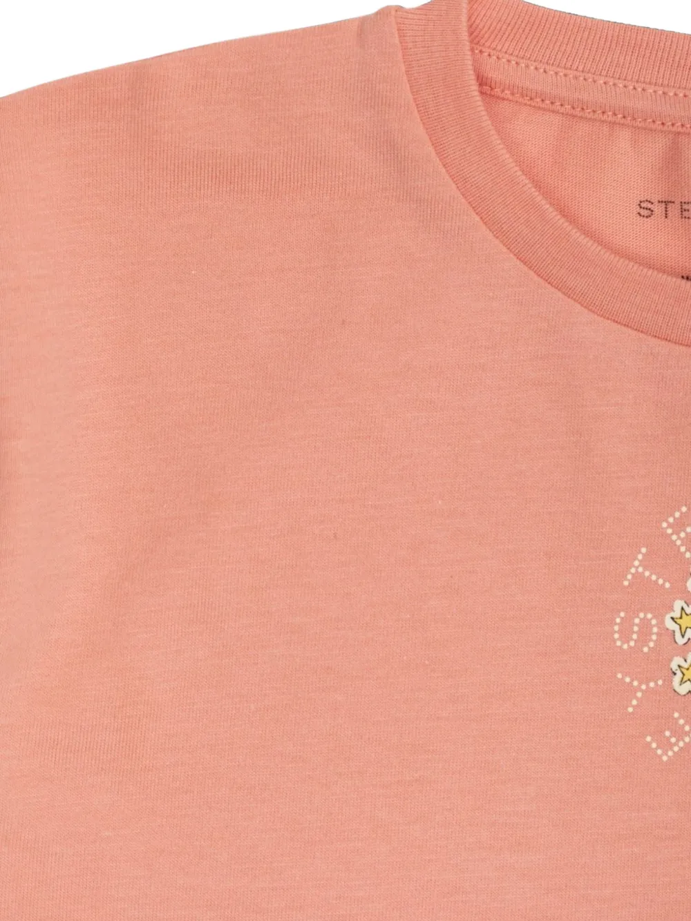 Stella McCartney Kids Katoenen T-shirt met logoprint Oranje