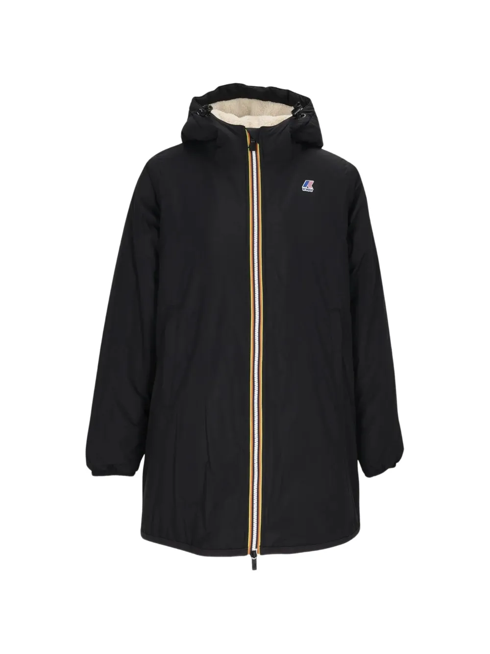 K-Way Le Vrai 4.0 hooded logo-patch jacket - Nero