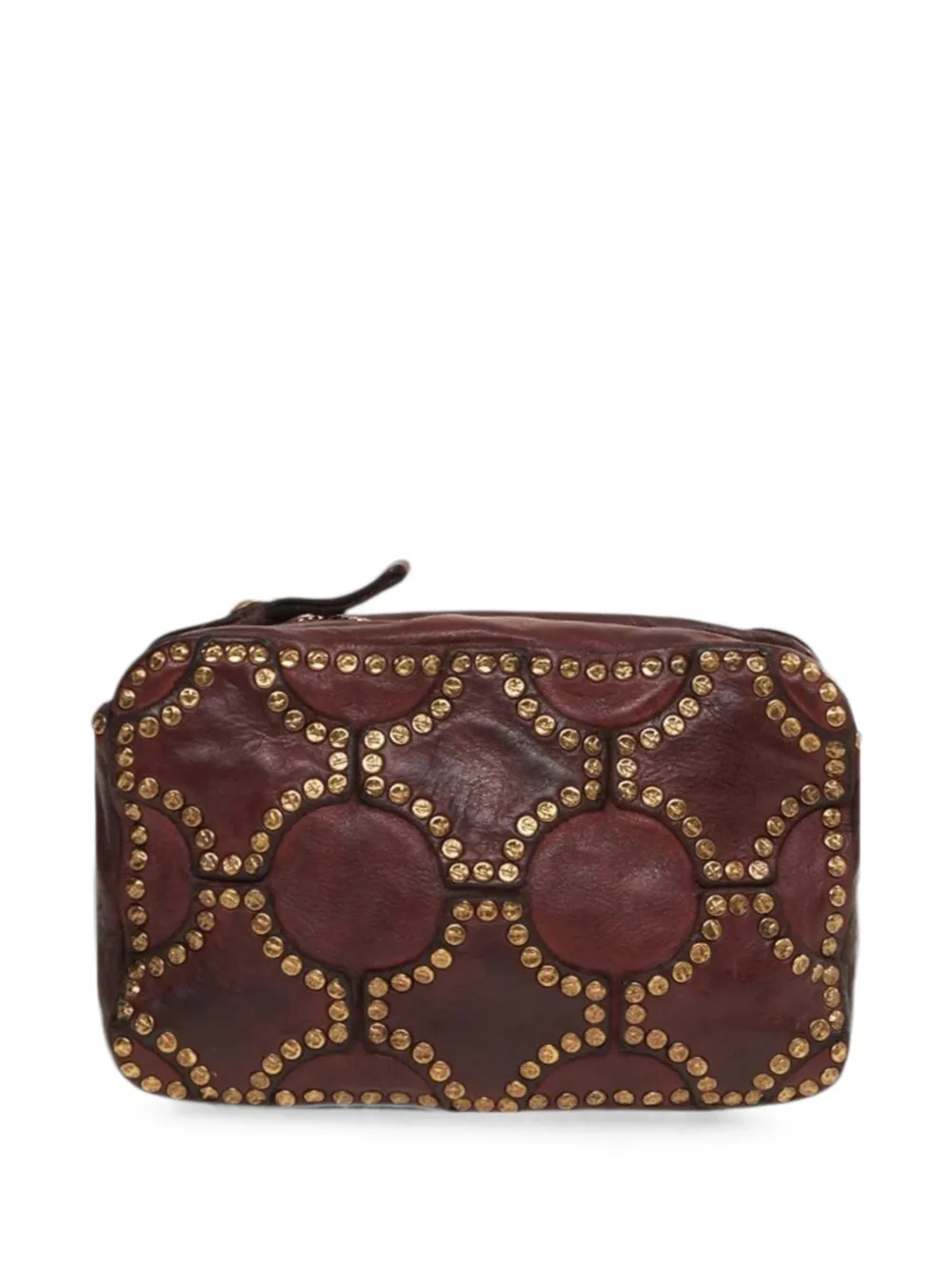 Campomaggi studded leather crossbody bag - Braun