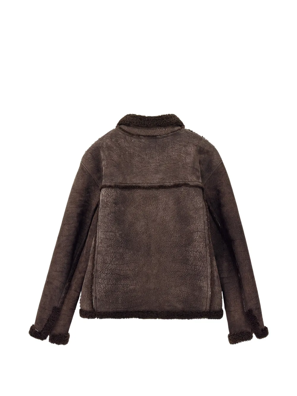 Giorgio Armani Leren jack Bruin
