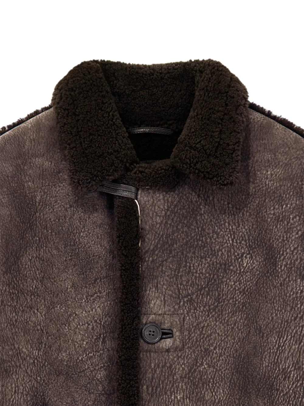 Giorgio Armani Leren jack Bruin