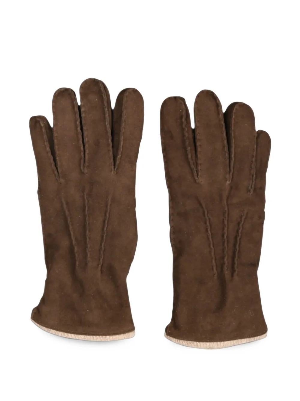 Gran Sasso suede stitched gloves - Braun