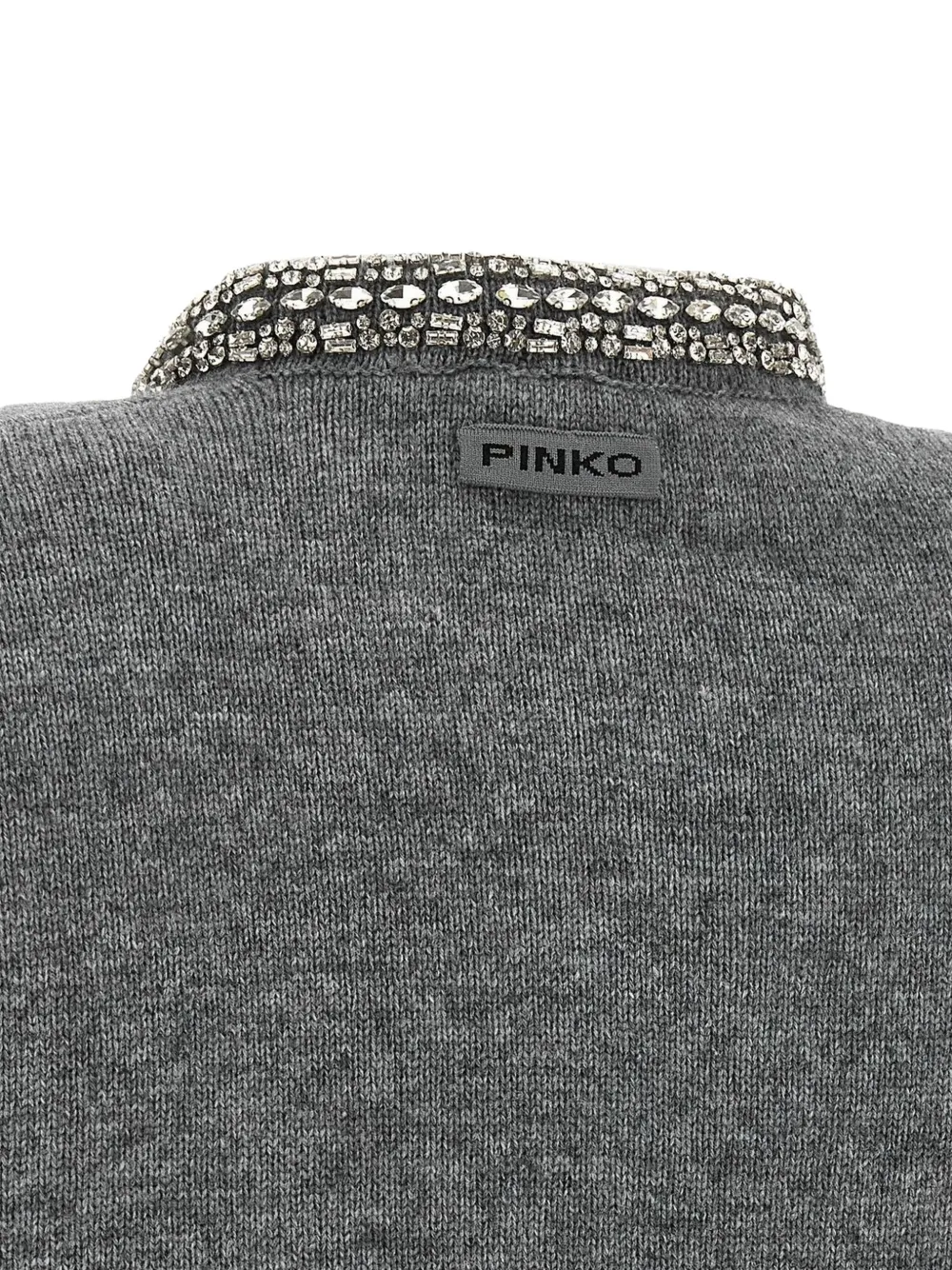 PINKO Vest van wolblend verfraaid met kristallen Grijs