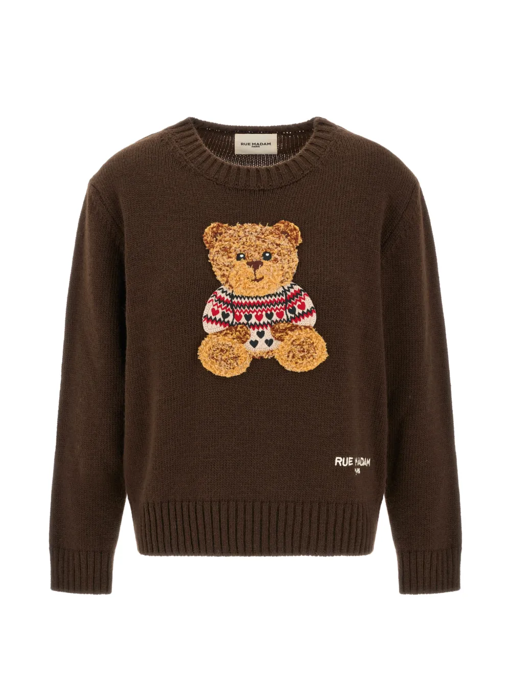 RUE MADAM PARIS Marvin Love bear-patch embroidered sweater