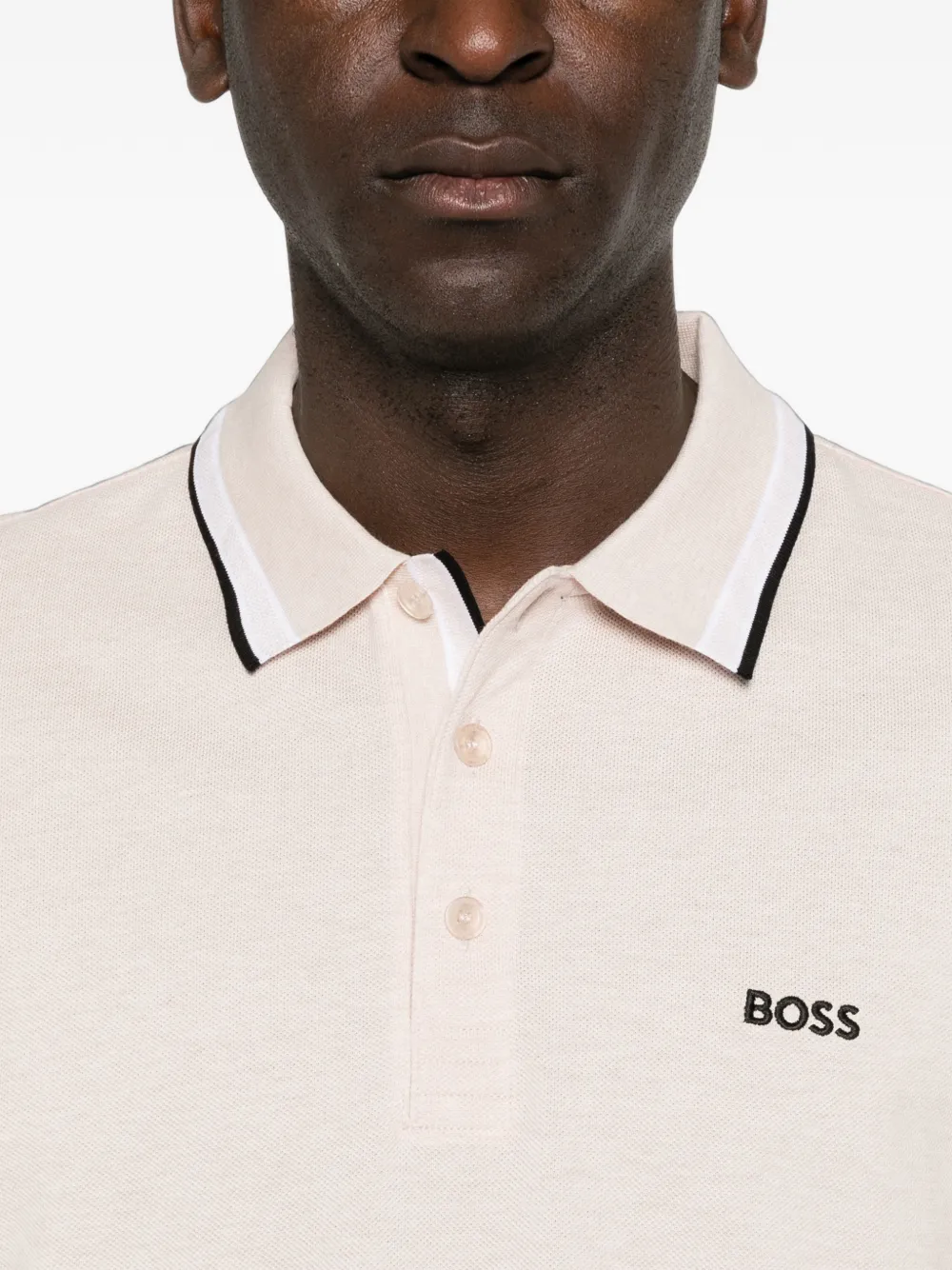 BOSS Poloshirt met geborduurd logo Beige