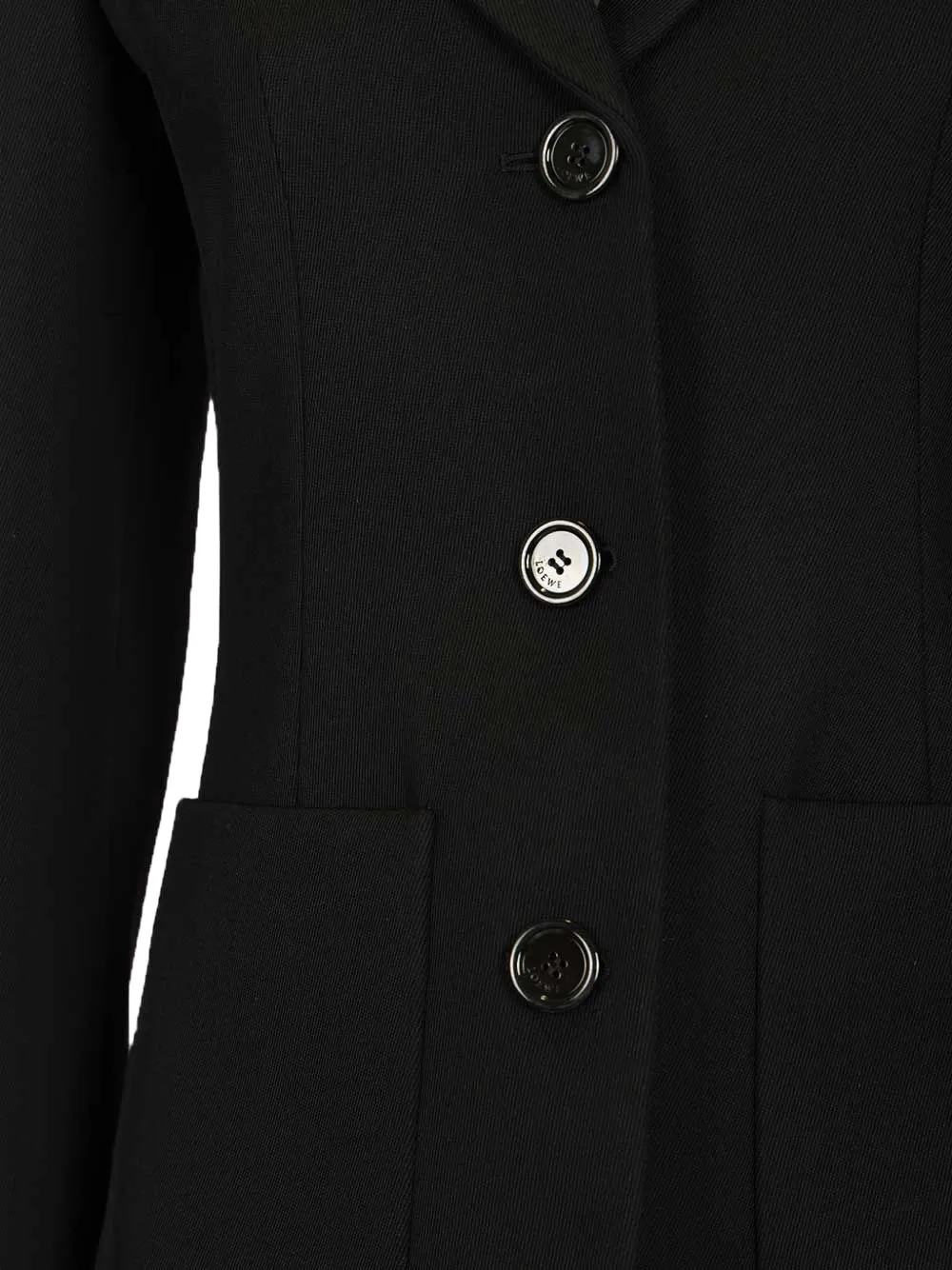 LOEWE single-breasted wool blazer Zwart