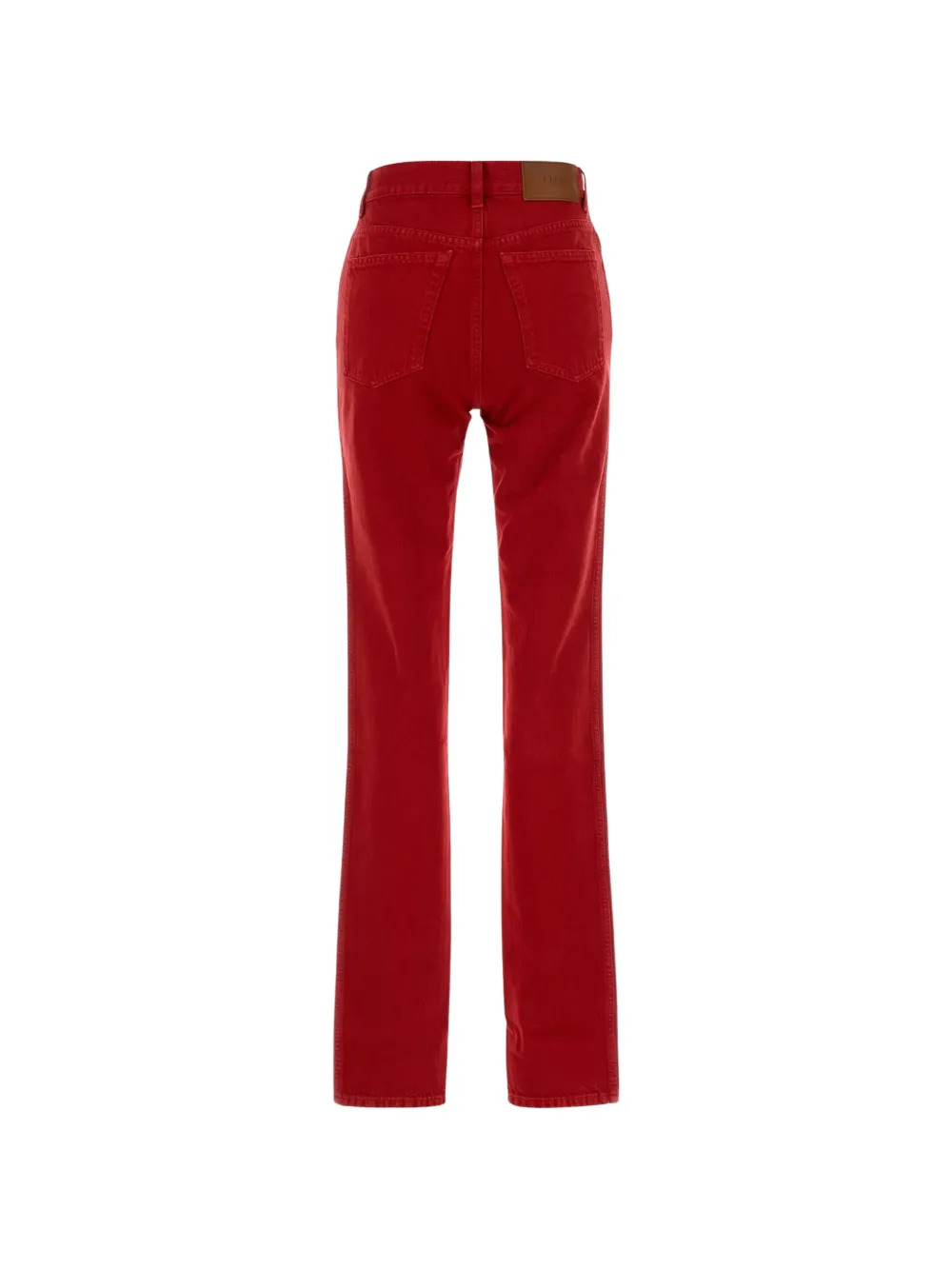Chloé logo-patch slim-leg jeans Rood