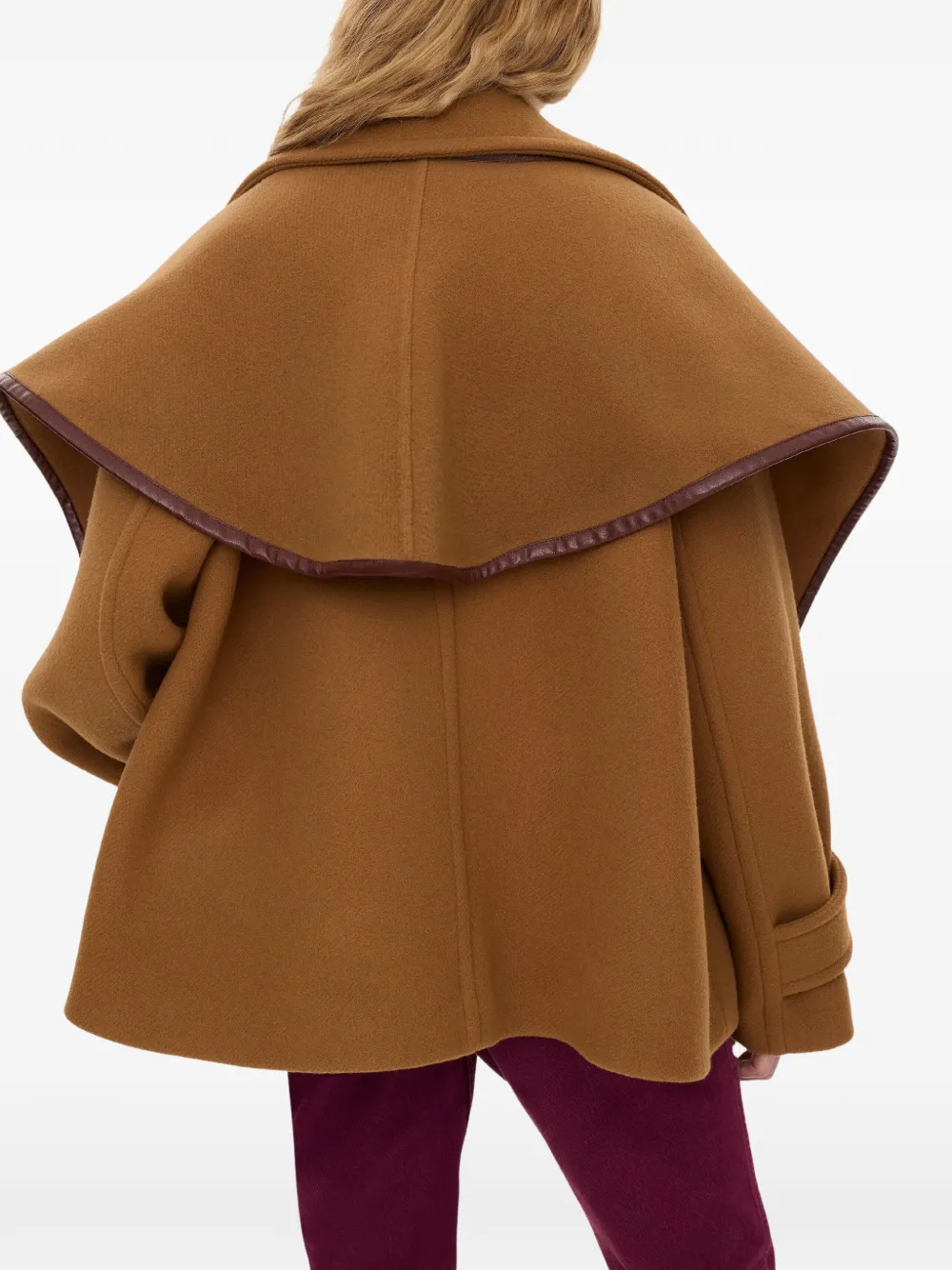Chloé Paddington cape met leren afwerking en gespsluiting Bruin
