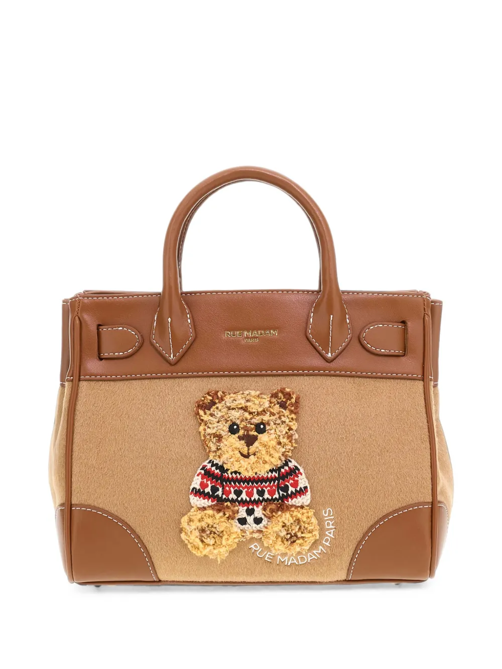 RUE MADAM PARIS Marvin Love teddy-bear patch panelled tote bag