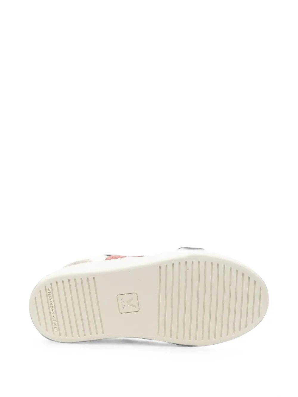 VEJA Kids V-10 touch-strap leather sneakers Wit