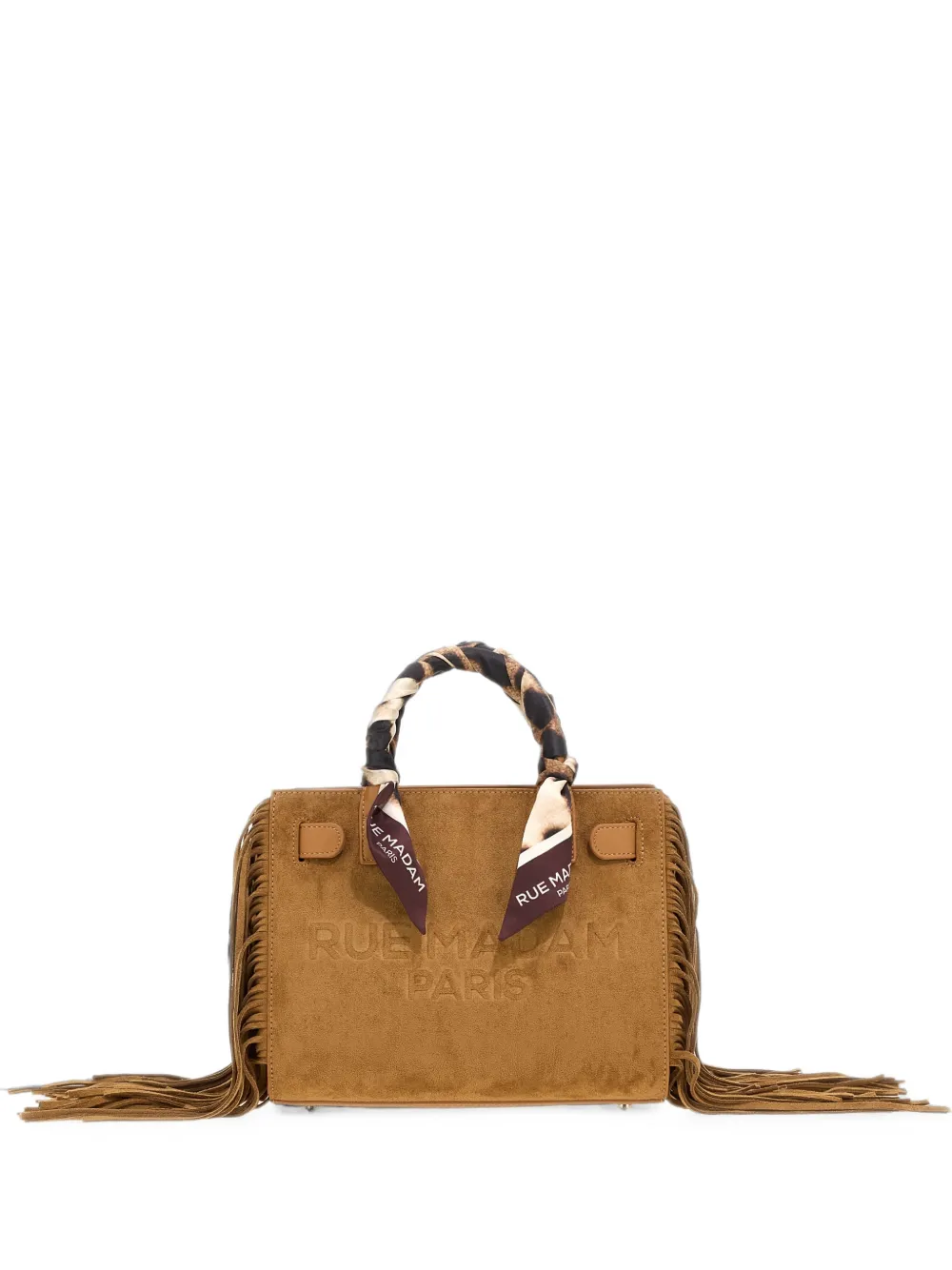 RUE MADAM PARIS Canyon fringe-trim logo-embossed tote bag