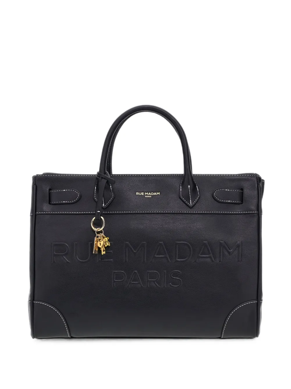 RUE MADAM PARIS Maison logo-embossed contrast-stitched tote bag