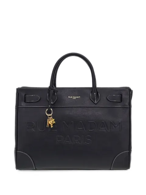 RUE MADAM PARIS Maison logo-embossed contrast-stitched tote bag