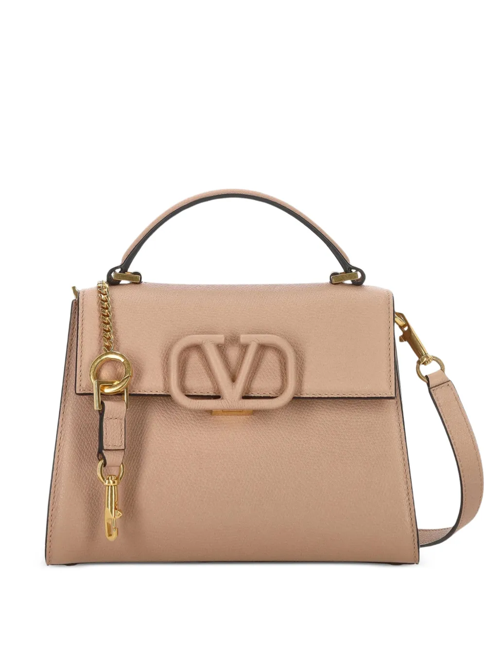 Valentino Garavani VLogo Signature leather tote bag - Toni neutri