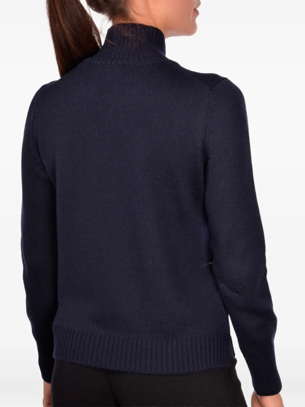 Gran Sasso Trui met hoge hals en geribbelde afwerking Blauw