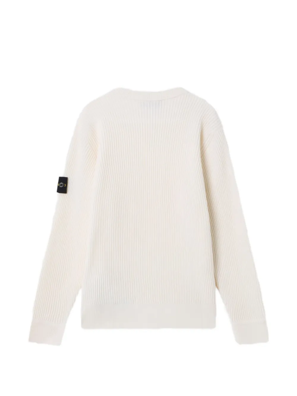 Stone Island Junior Geribbelde trui met Compass-patch Wit