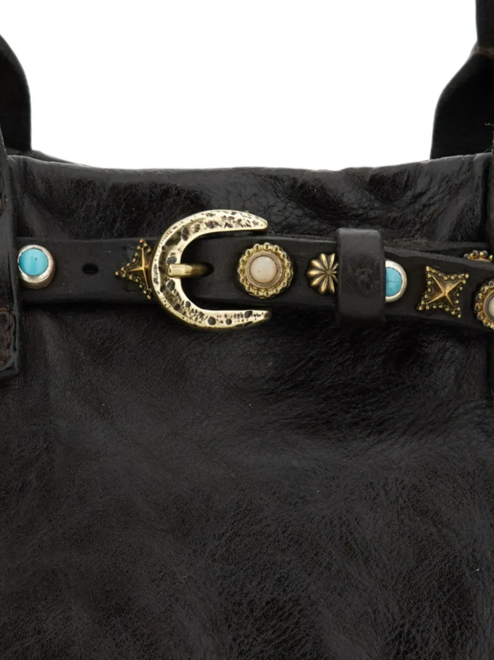 Campomaggi Rossella leren shopper met studs Bruin