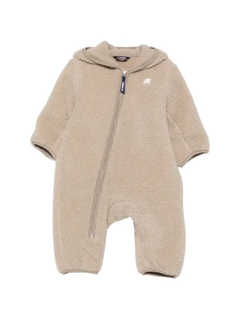 K Way Kids hooded fleece-texture onesie