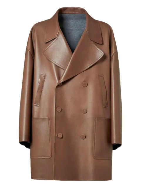FENDI double-breasted lambskin coat