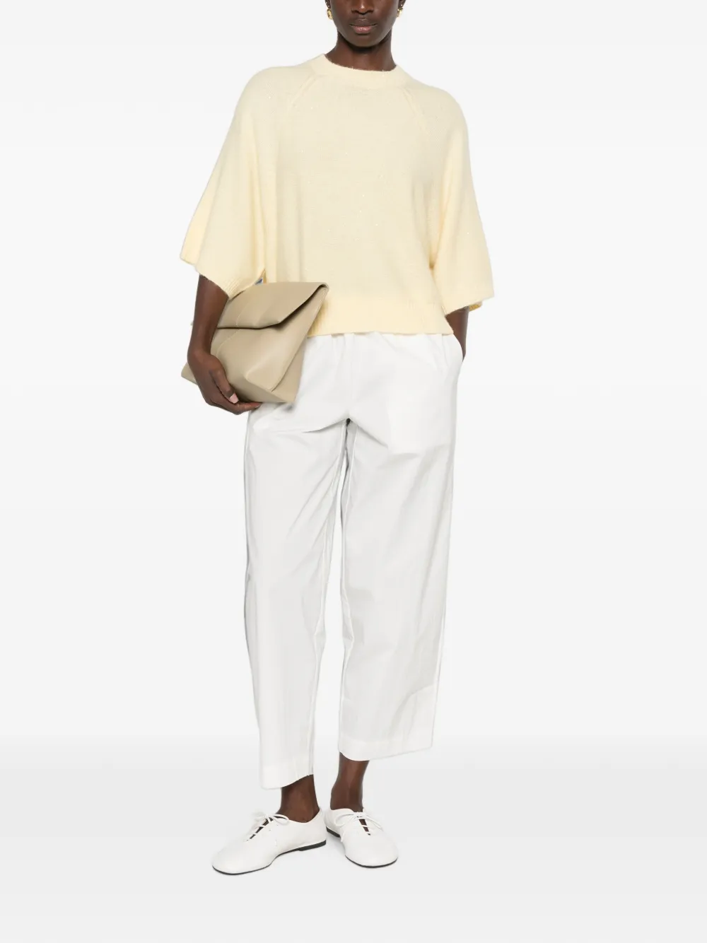 Fabiana Filippi Sweater verfraaid met pailletten en raglan mouwen Geel