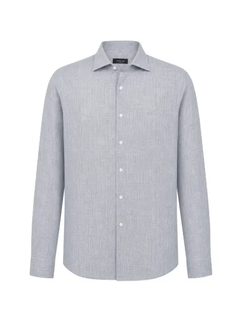 Tombolini marl-pattern spread-collar shirt