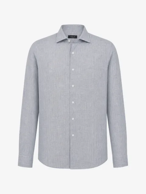 Tombolini marl-pattern spread-collar shirt