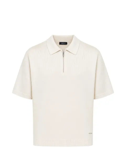 Tombolini zip-fastening knitted polo shirt