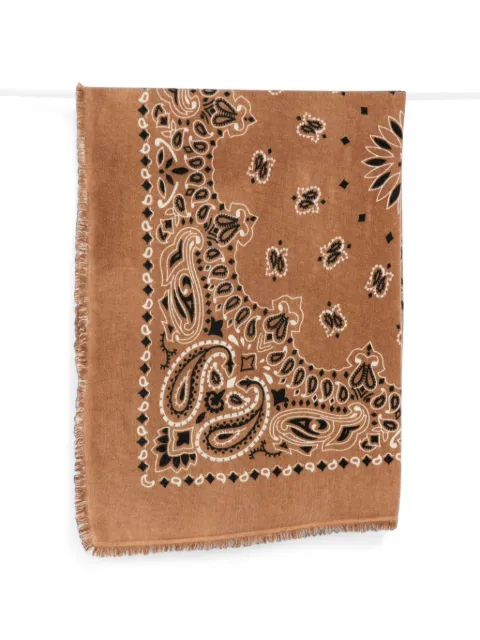 kujten Hachiko Bico paisley-print frayed scarf