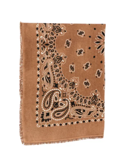 kujten Hachiko Bico paisley-print frayed scarf