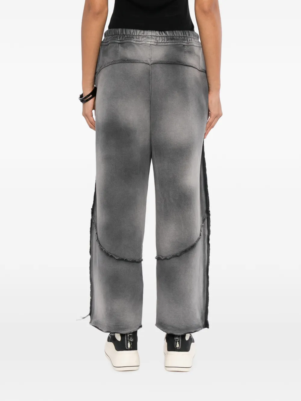 Thom Krom Faded-effect Raw-cut Track Pants In Grey