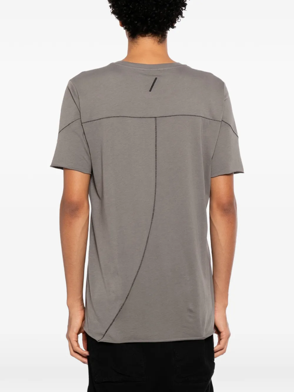 Thom Krom Gerafeld T-shirt met contrasterende stiksels Grijs