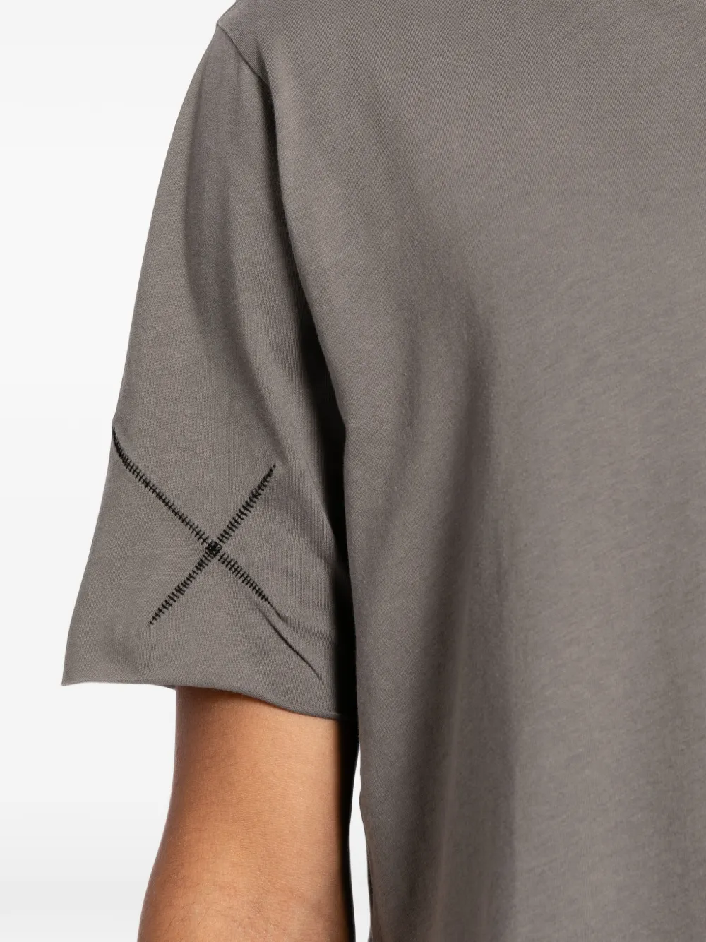Thom Krom Gerafeld T-shirt met contrasterende stiksels Grijs
