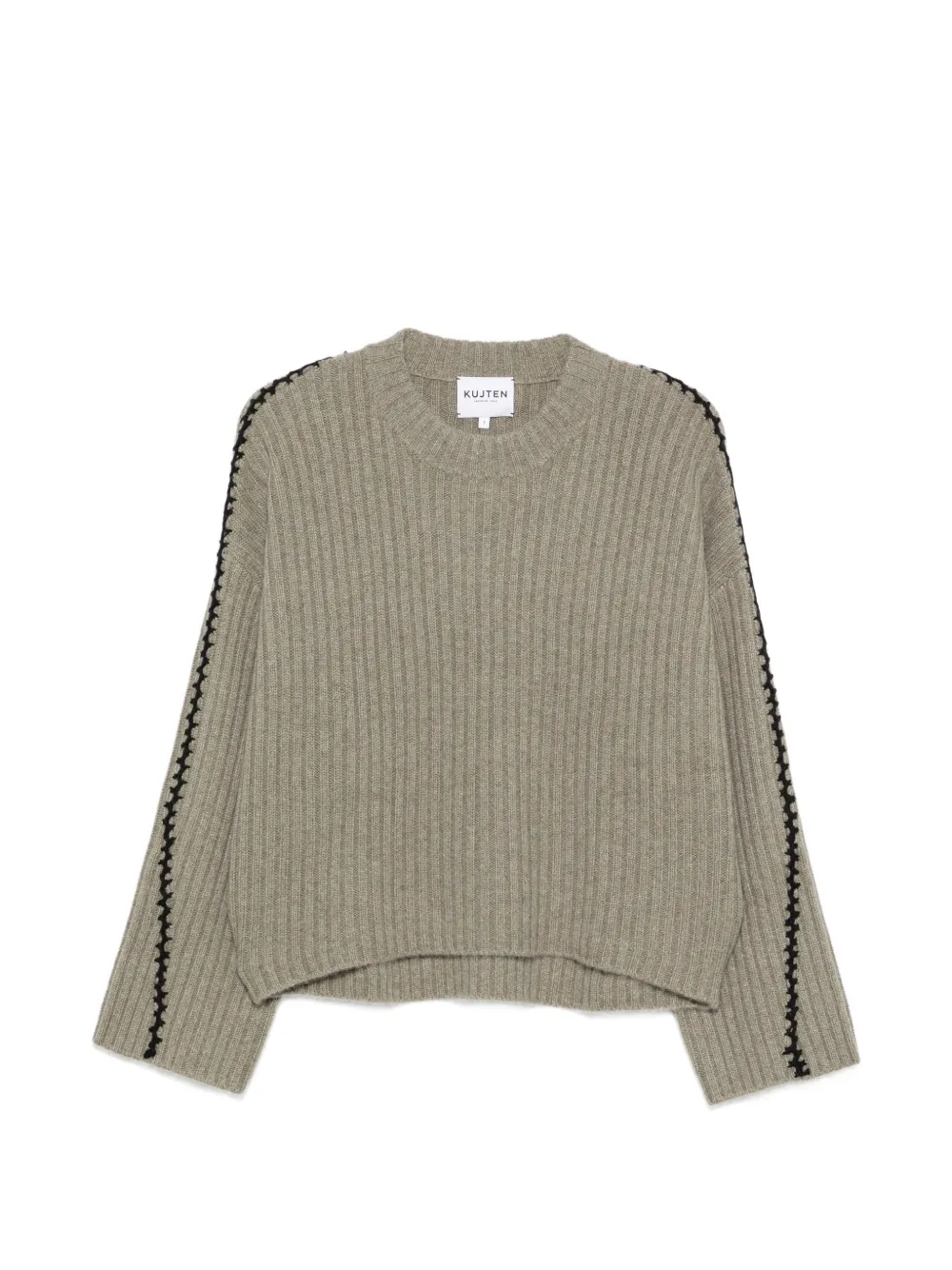 kujten ribbed whipstitch-trim sweater