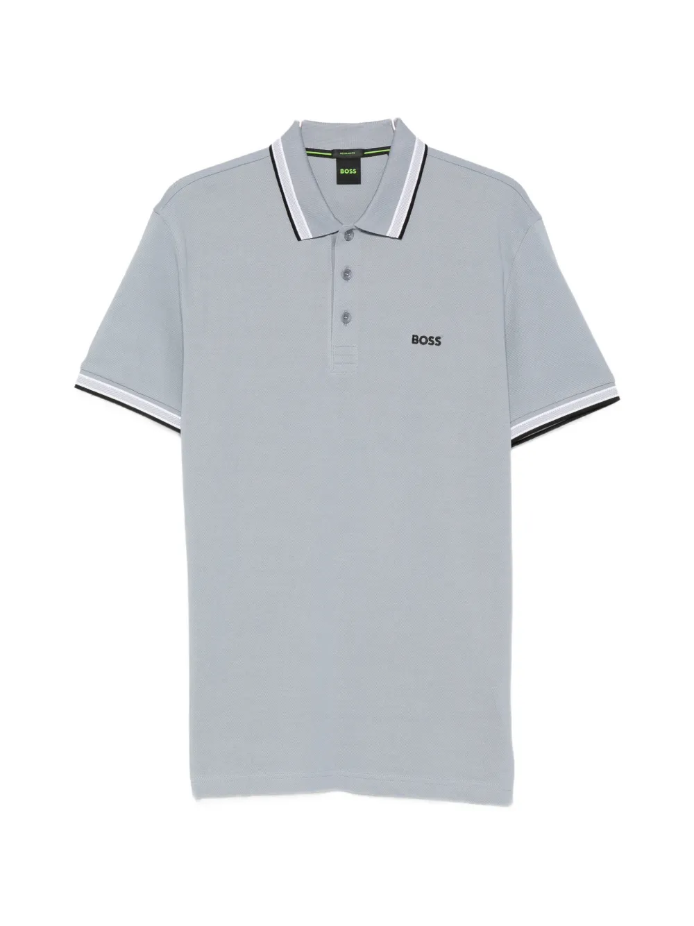 BOSS Paddy logo-embroidered tipped polo shirt - Grau