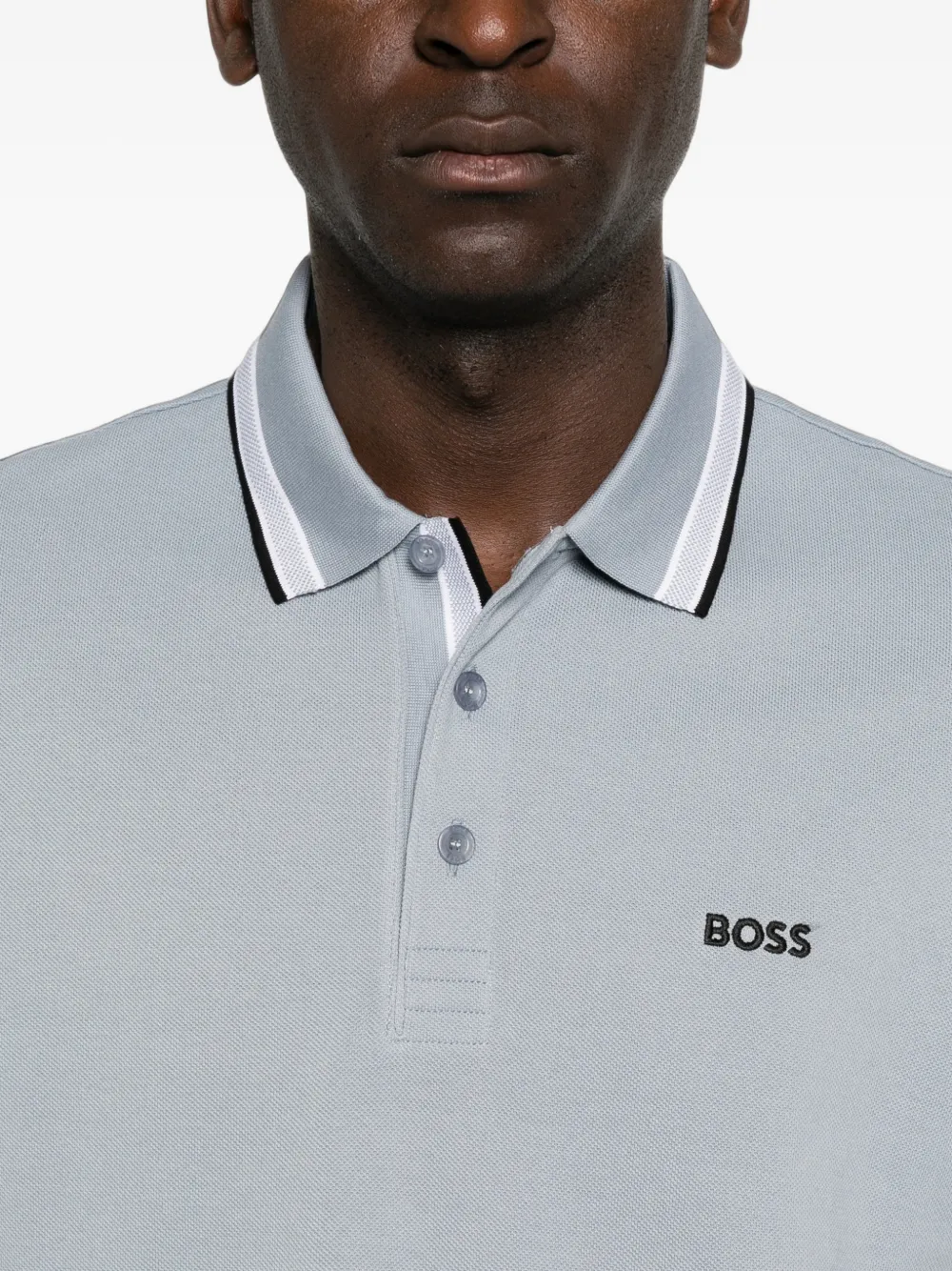 BOSS Paddy poloshirt met geborduurd logo Grijs