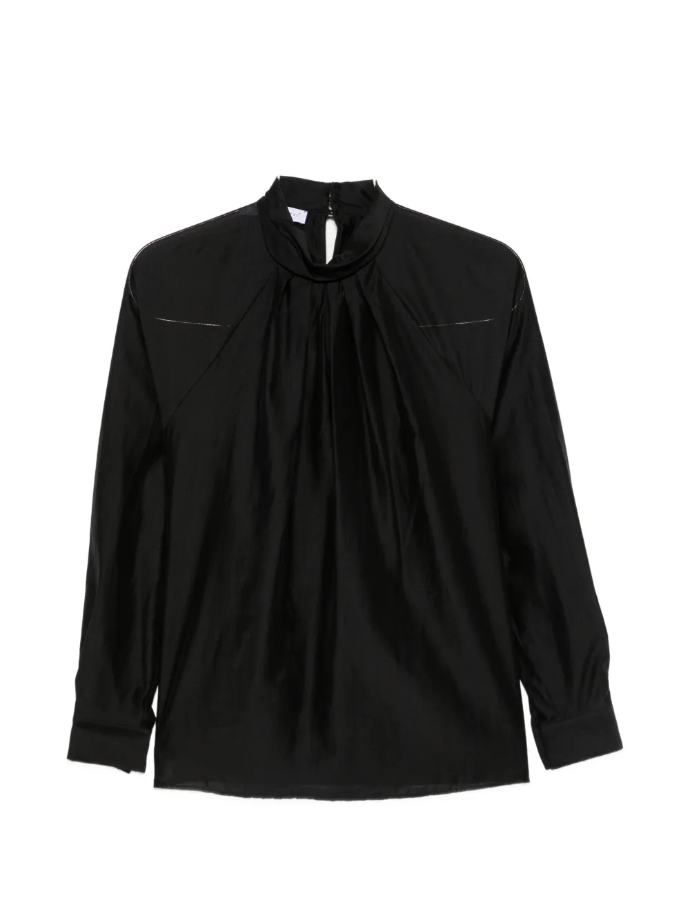 ZANETTI high-neck gathered blouse - Nero