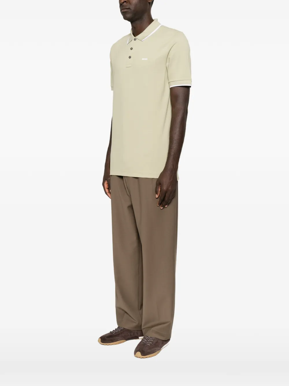 BOSS Parlay 190 poloshirt met logoprint Groen