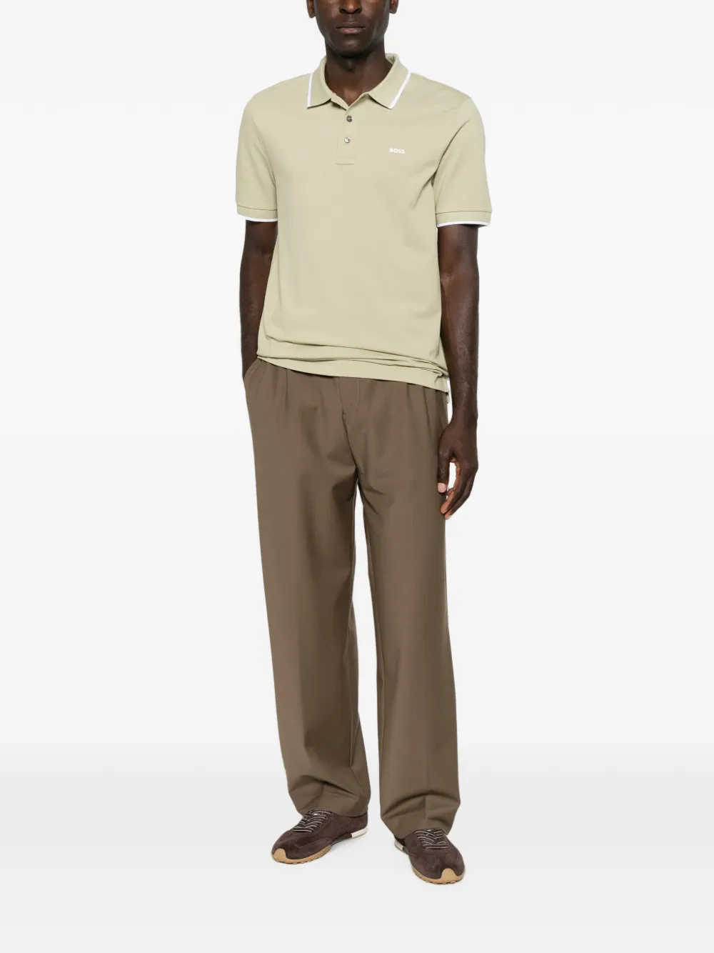 BOSS Parlay 190 poloshirt met logoprint Groen