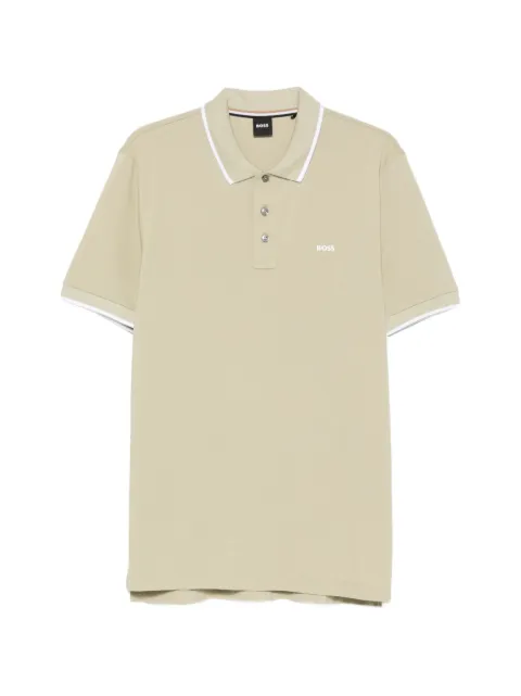 BOSS Parlay 190 logo-print tipped polo shirt