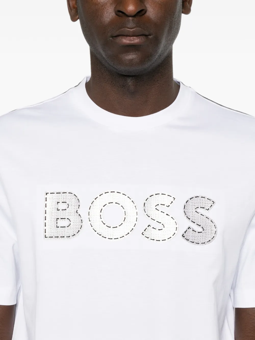 BOSS C-Thompson T-shirt met logopatch Wit
