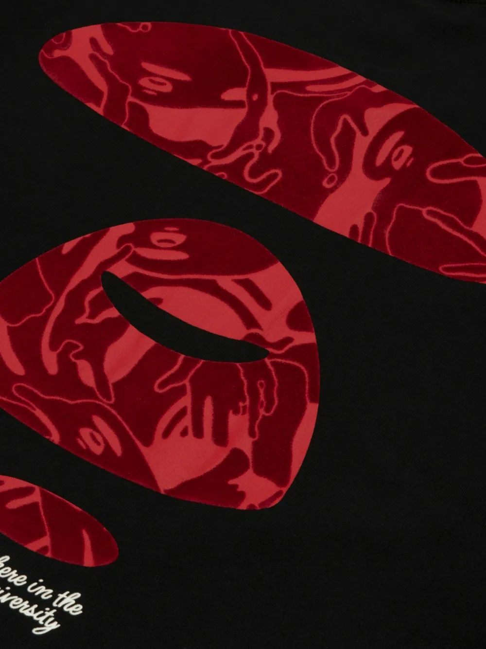 AAPE BY *A BATHING APE T-shirt met Moonface-print en logo-patch Zwart