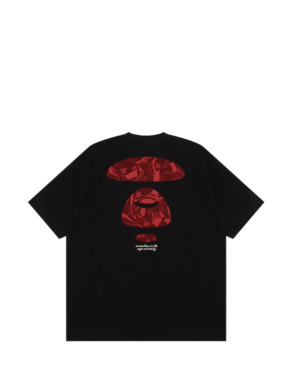 AAPE BY *A BATHING APE T-shirt met Moonface-print en logo-patch Zwart