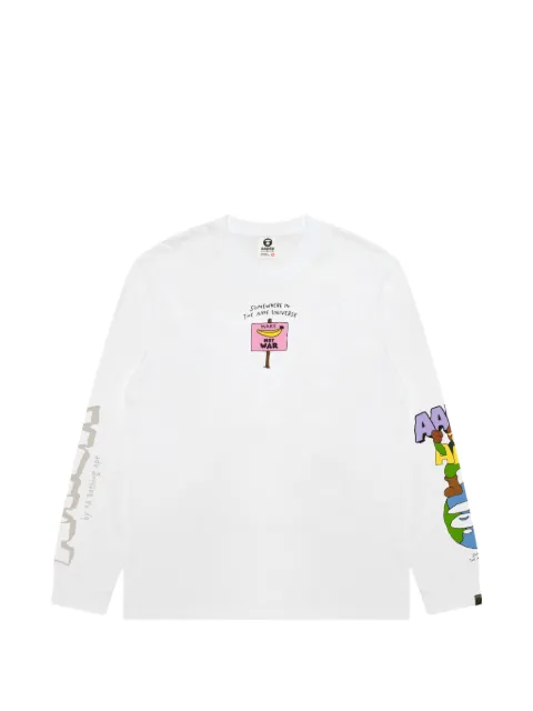 AAPE BY *A BATHING APE® camiseta con estampado gráfico AAPER de manga larga