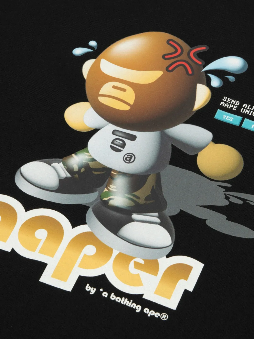 AAPE BY *A BATHING APE Aaper T-shirt met grafische print Zwart