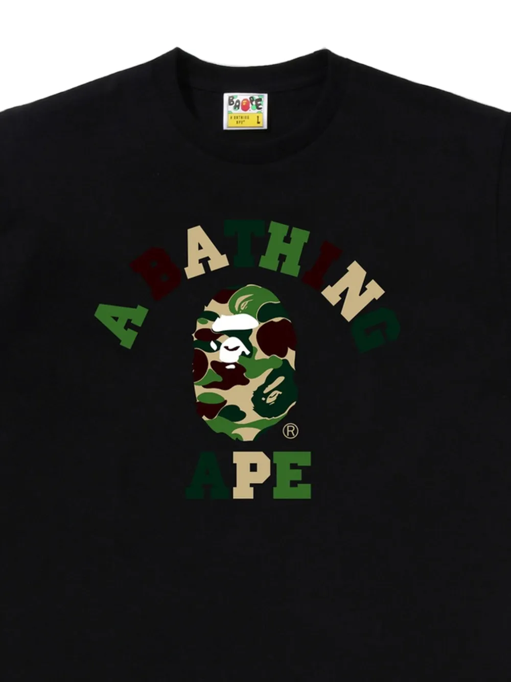 A BATHING APE Head T-shirt met logoprint Zwart
