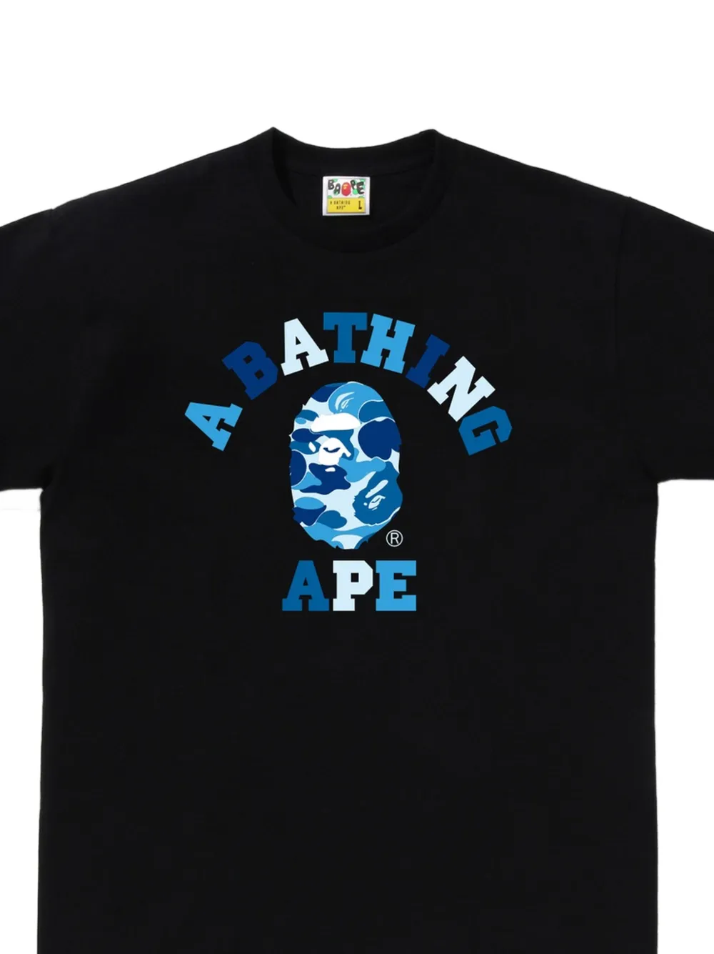 A BATHING APE Head T-shirt met logoprint Zwart