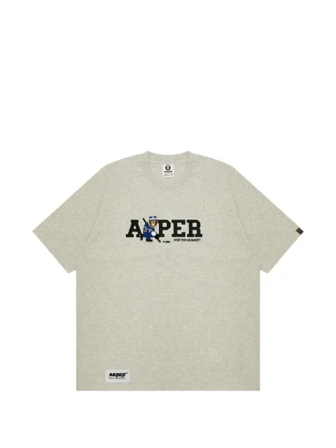 AAPE BY *A BATHING APE® graphic-print logo-patch T-shirt